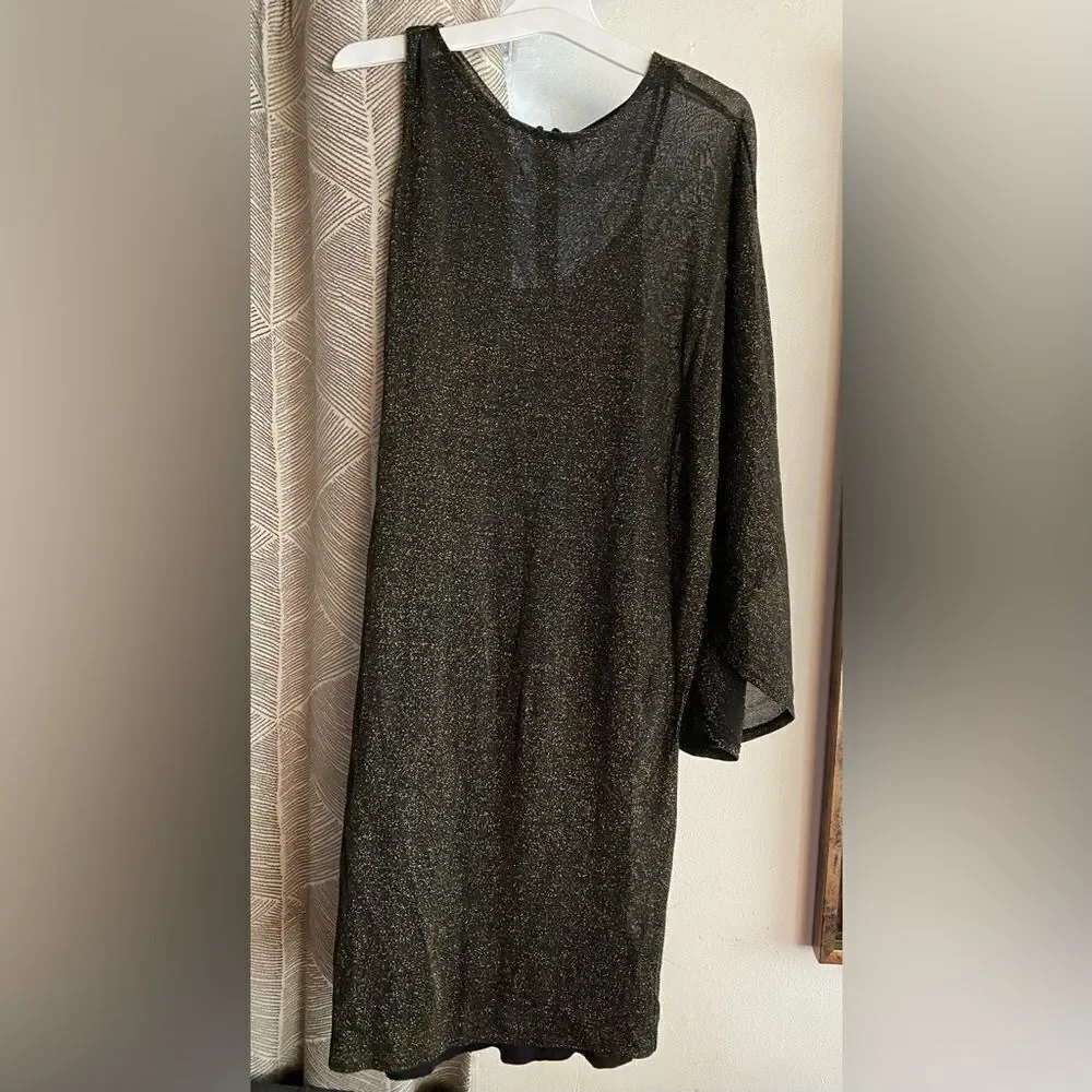Ted Baker Monyca Draped One Shoulder Dress Sparkly Glitter Women’s Size 1 XS